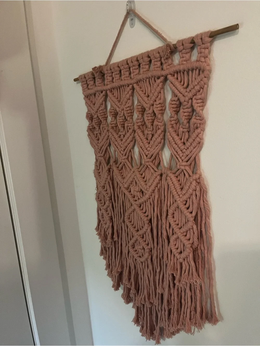 Handmade Blush Pink Macramé Wall Hanging